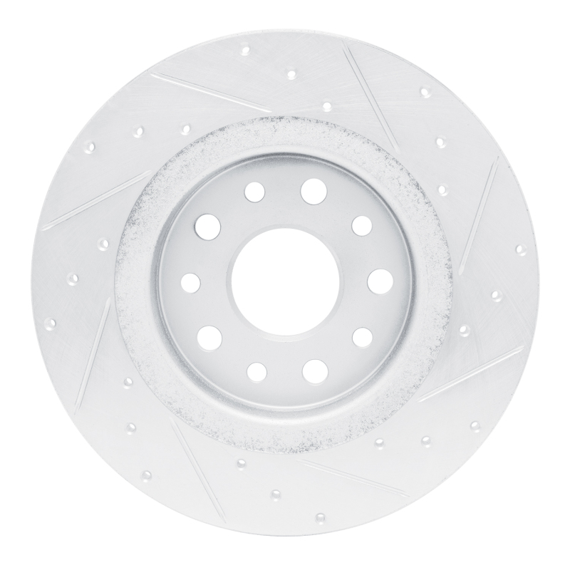 Jeep Grand Cherokee Brake Rotor (1) - Rear Left - R1 Concepts - Drilled & Slotted - Silver - `22-`25
